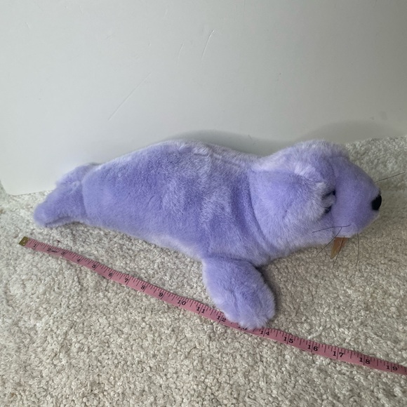 Soft Classics Toys R Us 1995 Purple Seal Plush Stuffed Animal 18" Geoffrey VTG - Picture 9 of 11